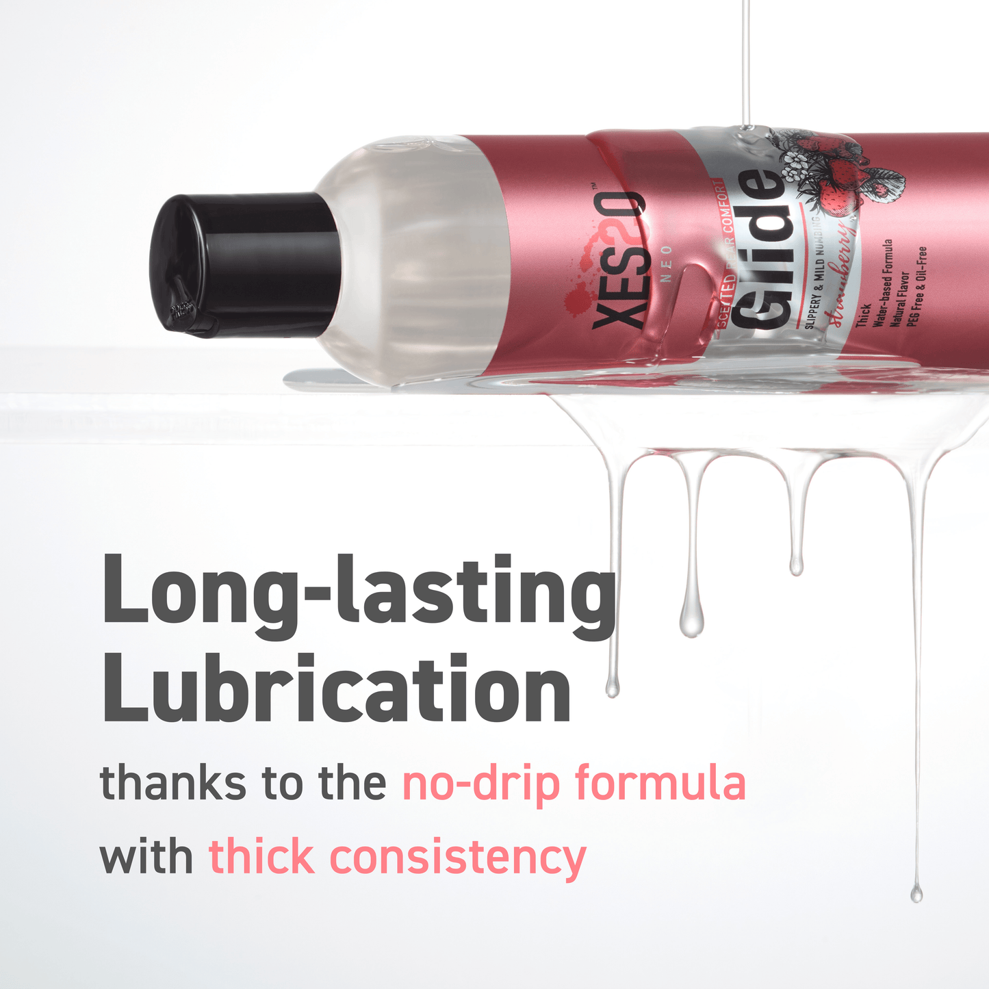 XESSO Lube & More Waterbased Lube XESSO Scented Rear Comfort Glide 4% Lidocaine, Fresh Strawberry
